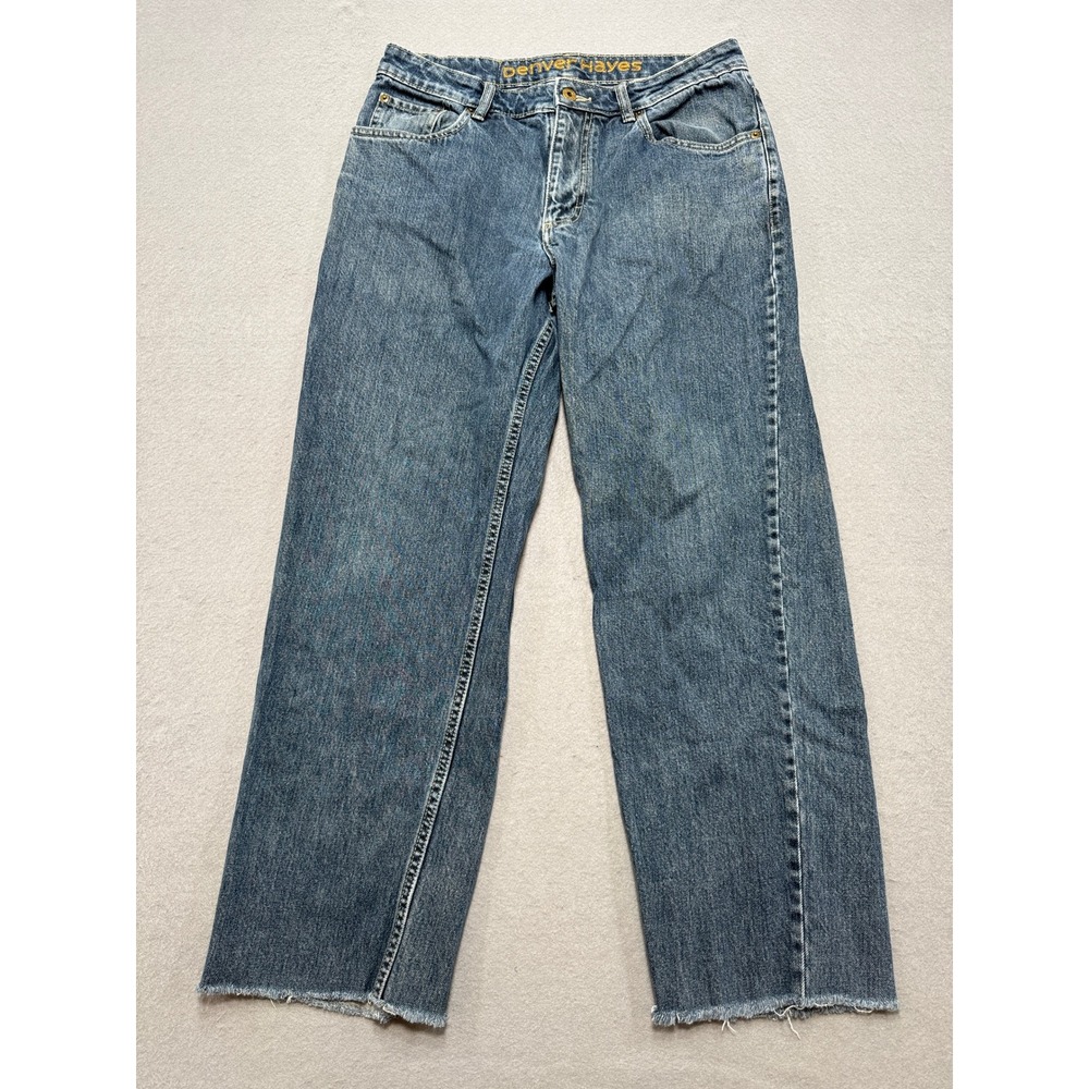 Denver Hayes Jeans Men's 33x32 Blue Denim Medium Wash Straight Leg Relaxed Fit
